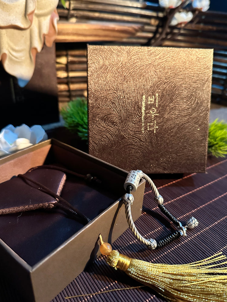 999 Fine Silver Lotus Sutra Mantra Buddhist Bangle Bracelet | Handcrafted Heart Sutra Cuff