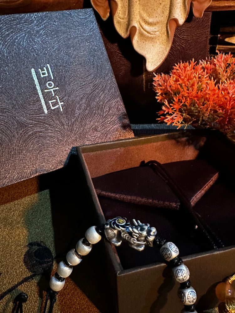 999 Fine Silver Pixiu Buddhist Bangle Bracelet | Handcrafted Wealth Guardian Cuff