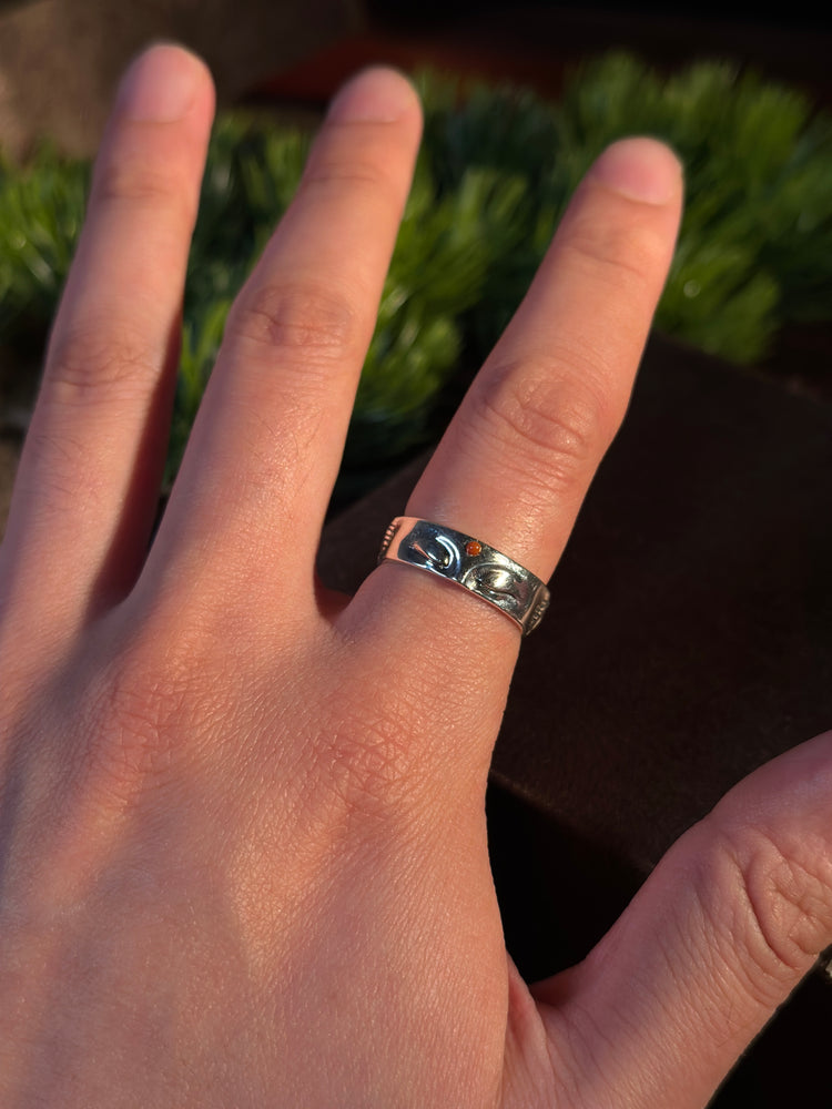 925 Sterling Silver Buddha Face Sutra Ring | Handcrafted Buddhist Mantra Open Band