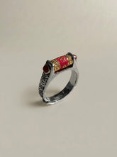 925 Sterling Silver Buddhist Sutra Spinner Ring | Handcrafted Om Mantra Rotating Band