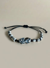 999 Fine Silver Pixiu Buddhist Bangle Bracelet | Handcrafted Wealth Guardian Cuff