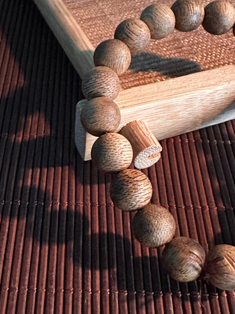 Natural Wild Agarwood Bracelet · Untreated Pure Oud Wood · Buddhist Prayer Bead Mala