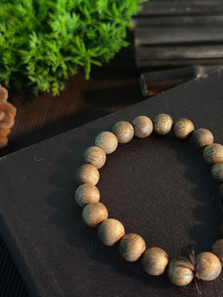 Natural Wild Agarwood Bracelet · Untreated Pure Oud Wood · Buddhist Prayer Bead Mala