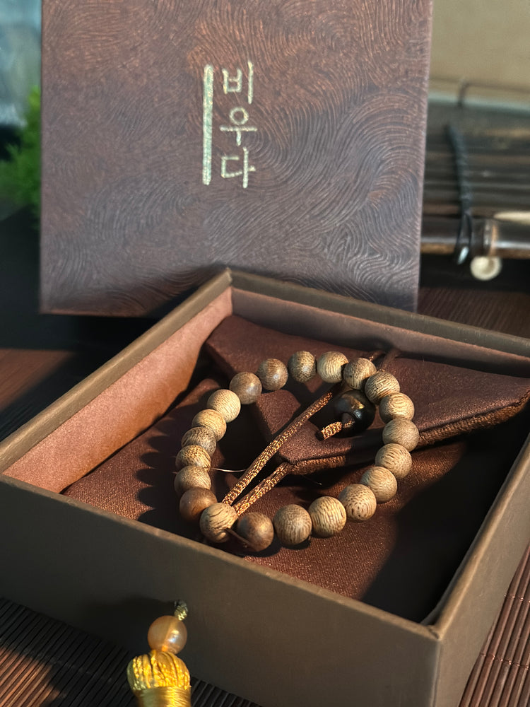Natural Wild Agarwood Bracelet · Untreated Pure Oud Wood · Buddhist Prayer Bead Mala
