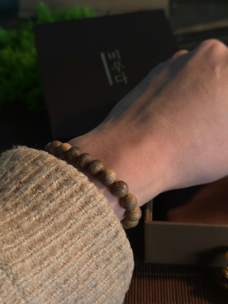Natural Wild Agarwood Bracelet · Untreated Pure Oud Wood · Buddhist Prayer Bead Mala