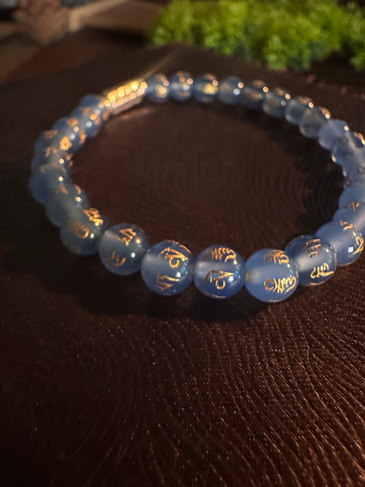 Natural Jade Mantra Bracelet · 925 Silver · Om Mani Padme Hum · Six-Syllable Buddhist Prayer Bead Mala