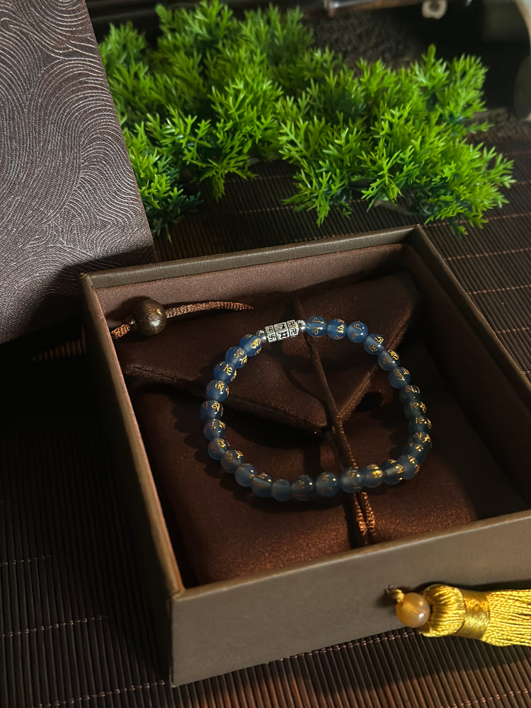 Natural Jade Mantra Bracelet · 925 Silver · Om Mani Padme Hum · Six-Syllable Buddhist Prayer Bead Mala